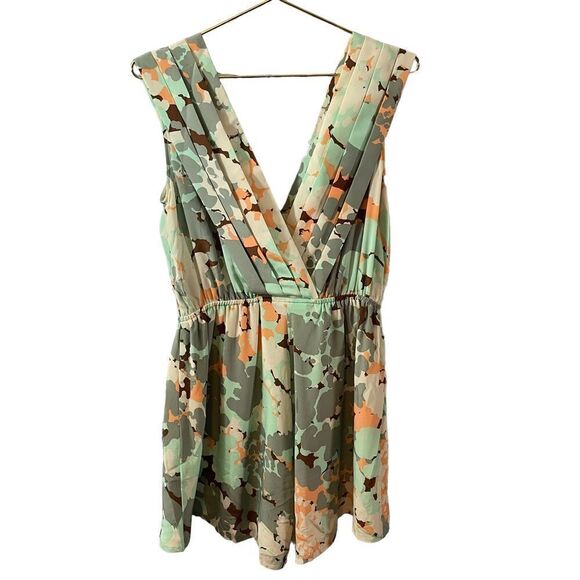 Anthropologie Hunter Dixon Mary Jane Double V Silk Romper Size MED - Picture 8 of 9